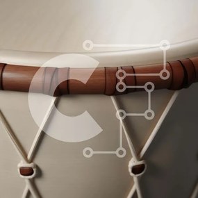 Intra Συλλεκτικό Ξύλινο Παζλ Plywood  4mm - Κοντινή εικόνα του λευκού τυμπάνου με ξύλινες πινελιές Σε Ξύλινο Κουτί - Διαστάσεις: 10x10 cm – 25 κομμάτια