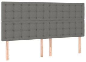 ΚΡΕΒΑΤΙ BOXSPRING ΜΕ ΣΤΡΩΜΑ &amp; LED ΣΚ.ΓΚΡΙ 180X200 ΕΚ ΥΦΑΣΜΑΤΙΝΟ 3135774