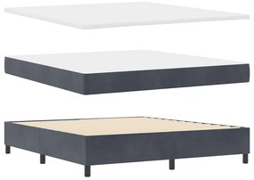 vidaXL Κρεβάτι με ελατήρια Σκούρο γκρι 180 x 200 cm Βελούδο