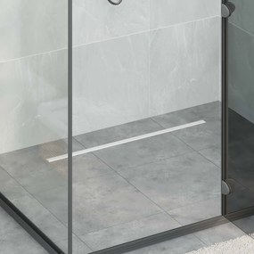 vidaXL 360° Νεροχύτης ντους με λεπτό μοντέλο Ασημί 80 cm