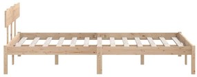 vidaXL Πλαίσιο Κρεβατιού 120 x 190 εκ. από Μασίφ Ξύλο Small Double