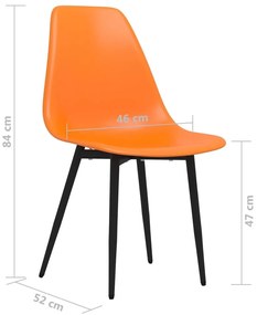 Καρέκλες Τραπεζαρίας 4 τεμ. Πορτοκαλί PP - Πορτοκαλί