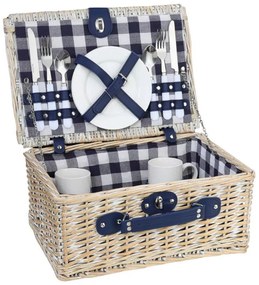 Καλάθι Πικ Νικ 2 Ατόμων Arolo 156645 Beige-Blue Cilio Ψάθα