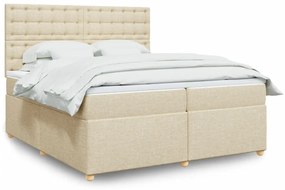 ΚΡΕΒΑΤΙ BOXSPRING ΜΕ ΣΤΡΩΜΑ ΚΡΕΜ 200X200 ΕΚ. ΥΦΑΣΜΑΤΙΝΟ 3291406