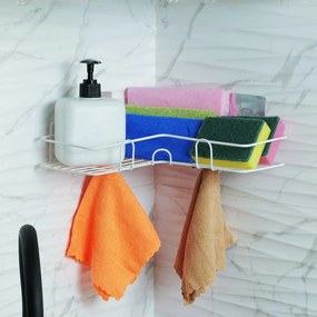 Μεταλλικό Γωνιακό Ράφι 26x26x9cm Άσπρο ή Μαύρο - Άσπρο