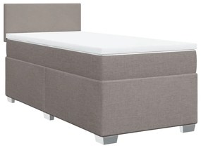 vidaXL Κρεβάτι Boxspring με Στρώμα Taupe 100 x 200 εκ. Υφασμάτινο