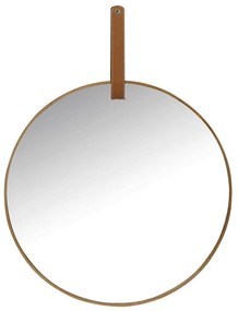 Καθρέπτης Τοίχου Στρογγυλός Με Λαβή TAX105 60cm Brown Espiel Metal, Glass
