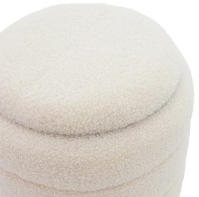 Σκαμπό-μπαούλο Dazzle pakoworld μπουκλέ cream-χρυσό Φ36x44εκ (1 τεμάχια)
