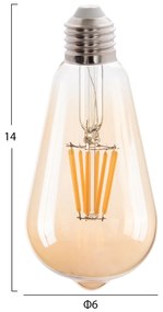 ΛΑΜΠΤΗΡΑΣ HM4188.02 LED FILAMENT 8W E27 DIMMABLE 3000K GOLD (1 Τεμμάχια)