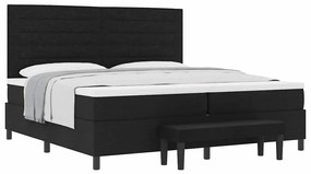 vidaXL Κρεβάτι με ελατήρια με στρώμα Μαύρο 200 x 200 cm ύφασμα