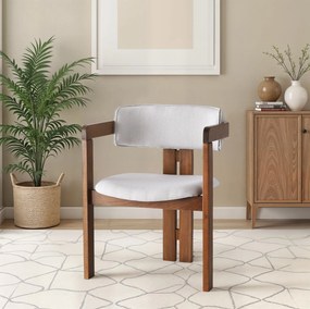 Καρέκλα Κρεμ / Καρυδί CLICRUL 58x49x76