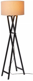 Φωτιστικό Επιδαπέδιο Lucide 30763-81-30 TRAFALGAR Μαύρο Ματ (Black Mat)|Ξύλο Φυσικό χρώμα (Wood Natural Finish)