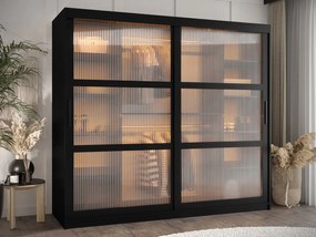 Ντουλάπα Flutes 200 Συρόμενη-Μαύρο