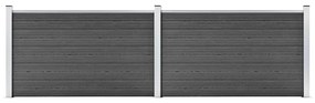 vidaXL Σετ Πάνελ Περίφραξης Μαύρο 353 x 105 εκ. από WPC