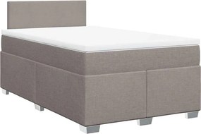 vidaXL Κρεβάτι Boxspring με Στρώμα Taupe 120x190 εκ. Υφασμάτινο