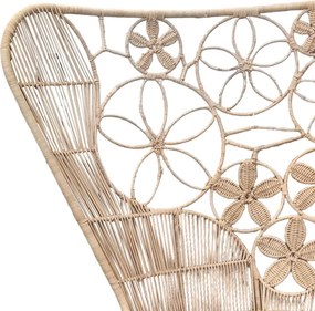 Πολυθρόνα Jake Inart με μπεζ μαξιλάρι-φυσικό rattan 110x86x145εκ