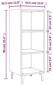 vidaXL Ντουλάπι Καφέ Δρυς 34,5x32,5x90 εκ. Επεξεργασμένο Ξύλο