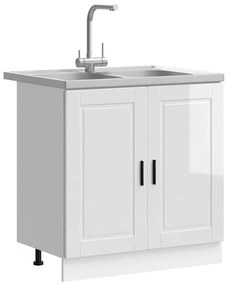 vidaXL Βάση νιπτήρα 2 pcs Λευκό 80 x 46 x 84.5 εκ. Επεξεργασμένο ξύλο