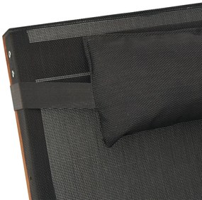 vidaXL Ξαπλώστρα Γκρι από Textilene και Μασίφ Ξύλο Λεύκας με Μαξιλάρι