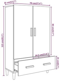 ΝΤΟΥΛΑΠΑ ΚΑΠΝΙΣΤΗ ΔΡΥΣ 70 X 31 X 115 ΕΚ. ΑΠΟ ΕΠΕΞΕΡΓΑΣΜΕΝΟ ΞΥΛΟ 817471