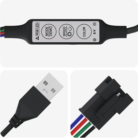 vidaXL Λωρίδα LED 2 pcs Μαύρο και Λευκό 1745 χιλιοστά