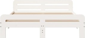 vidaXL Σκελετός Κρεβ. Χωρίς Στρώμα Λευκό 140x190 εκ Μασίφ Πεύκο