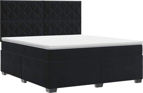 vidaXL Κρεβάτι box spring με στρώμα Μαύρο 180 x 200 cm Βελούδο