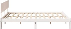 vidaXL Σκελετός Κρεβατιού Λευκό 200 x 200 cm Στερεά ξυλεία πεύκου