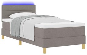 vidaXL Κρεβάτι με Βάση με Στρώμα & LED Ταμπά 100x200 εκ Ύφασμα