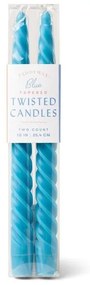 Κεριά Δείπνου Twisted (Σετ 2τμχ) 25,4cm Cyan Paddywax Κερί Σόγιας
