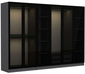 Ντουλάπα Εξάφυλλη Kale 506MNR2728 270x52x210cm Anthracite-Black Six Door