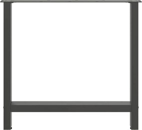 vidaXL Πόδια Τραπεζαρίας Ανθρακί 2 τεμ. 80x(72-73) εκ. Ατσάλι