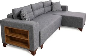 Corner Sofa-Bed Tloft Mini - Grey Grey