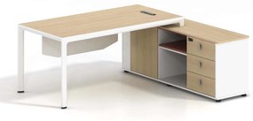 THESIS Γραφείο Αναστρέψιμη Γωνία, Απόχρωση Beech - Άσπρο