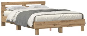 vidaXL Σκελετός Κρεβατιού artisan δρυς 150 x 200 cm Επεξεργασμένο ξύλο