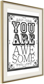 Αφίσα - You Are Awesome - 20x30 - Χρυσό - Με πασπαρτού