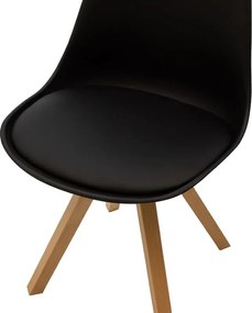 Καρέκλα Caron PP μαύρο-φυσικό πόδι 48x55x80 εκ.