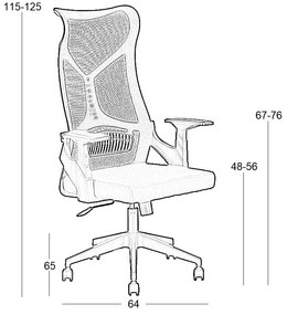 A9920 ΜΑΥΡO MESH ΠΟΛΥΘΡΟΝΑ ΓΡΑΦΕΙΟΥ 64X65X48-115/56-125εκ.