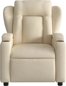 vidaXL Πολυθρόνα Ανακλινόμενη με Κρεμ Ύφασμα από Ύφασμα