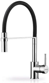 Pyramis Serina Μπαταρία Κουζίνας Πάγκου με Ντουζ Chrome Black (090939801)