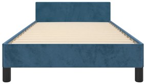 vidaXL Πλαίσιο Κρεβατιού με Κεφαλάρι Σκ. Μπλε 90x200 εκ. Βελούδινο