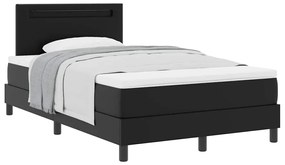vidaXL Κρεβάτι με Στρώμα με στρώμα Μαύρο 120 x 200 cm Τεχνητό δέρμα