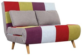 Καναπές-Κρεβάτι Διθέσιος SARA Patchwork Ύφασμα 120x89x88cm