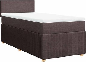 vidaXL Κρεβάτι Boxspring με Στρώμα Σκούρο Καφέ 80x200 εκ. Υφασμάτινο