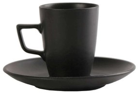 Φλιτζάνι Καφέ Με Πιατάκι Morgan OW2052K6 80ml Black Espiel Porcelain