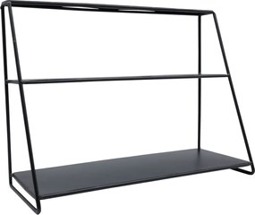 Μεταλλικό Ράφι 2 Επιπέδων 40x16x30cm Μαύρο