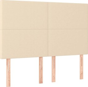 vidaXL Κρεβάτι Boxspring με Στρώμα Κρεμ 140x200 εκ. Υφασμάτινο
