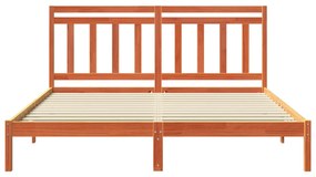 vidaXL Σκελετός Κρεβατιού με κεφαλάρι Κερωτό καφέ 180 x 200 cm