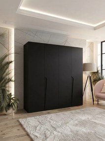 Ντουλάπα Piano Τετράφυλλη-Μαύρο-Χωρίς καθρέπτη