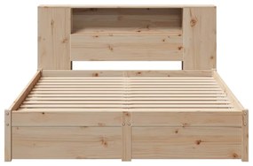 vidaXL Κρεβάτι Βιβλιοθήκη Χωρίς Στρώμα 120x200 εκ Μασίφ Ξύλο Πεύκο